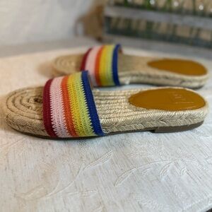 Women’s Gap Rainbow espadrille slides. Size 10. Multicolored. Anti-slip bottom.